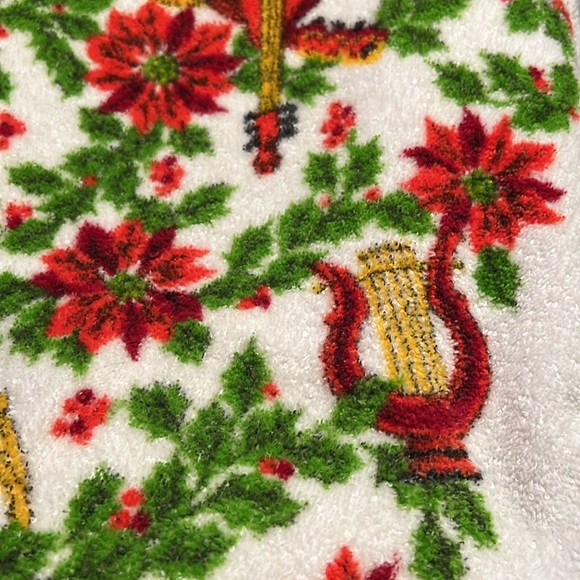 Matched Set Vintage Terry Cloth Hand Towels Christmas Holiday Cannon Brand - Picture 8 of 11